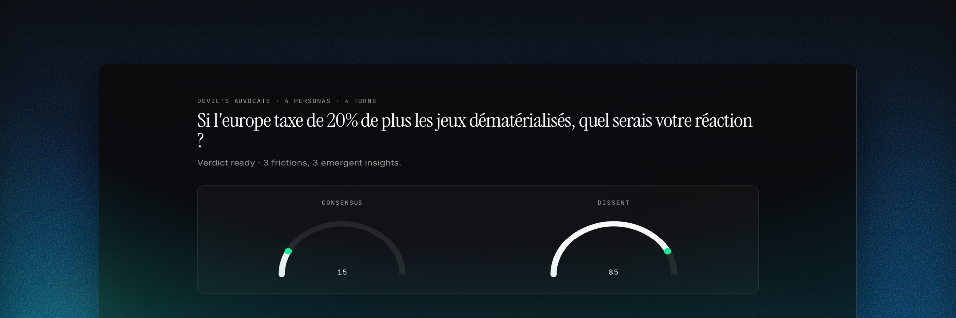 Aperçu d'un verdict avec ses onglets d'analyse